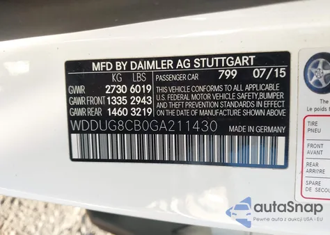 2016 Mercedes-Benz S 550 из США, поврежденный, VIN WDDUG8CB0GA211430